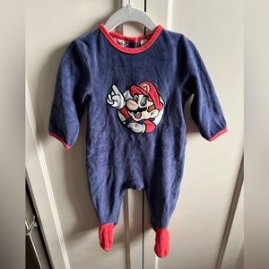 Nintendo Cozy Blue and Red Footie One Piece